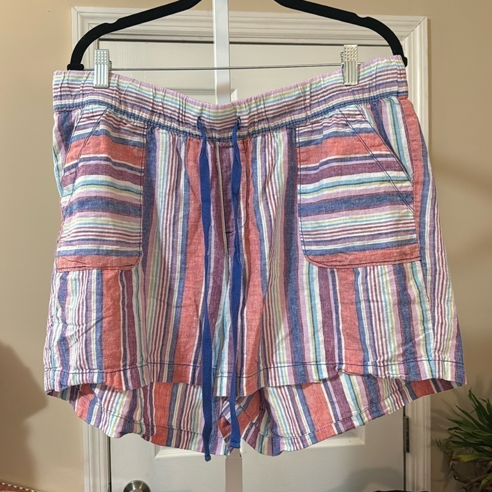 Lane Bryant linen stripe shorts